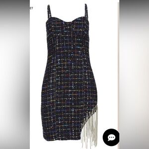 Black and Blue Sheath Mini Dress for Cocktail